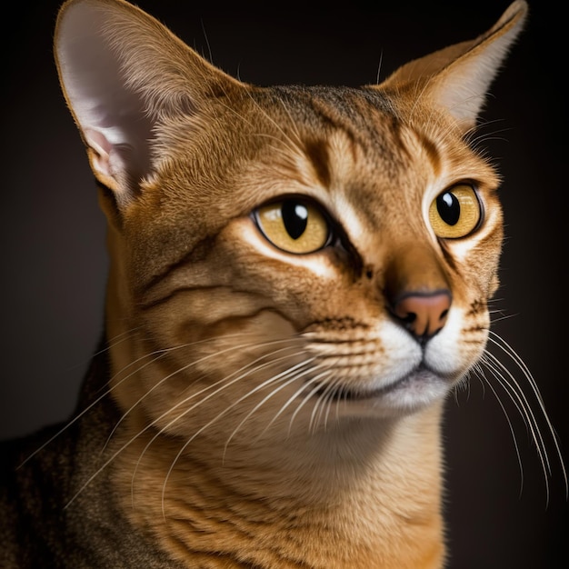 Ravishing studio portrait of cheetohcat on isolated background