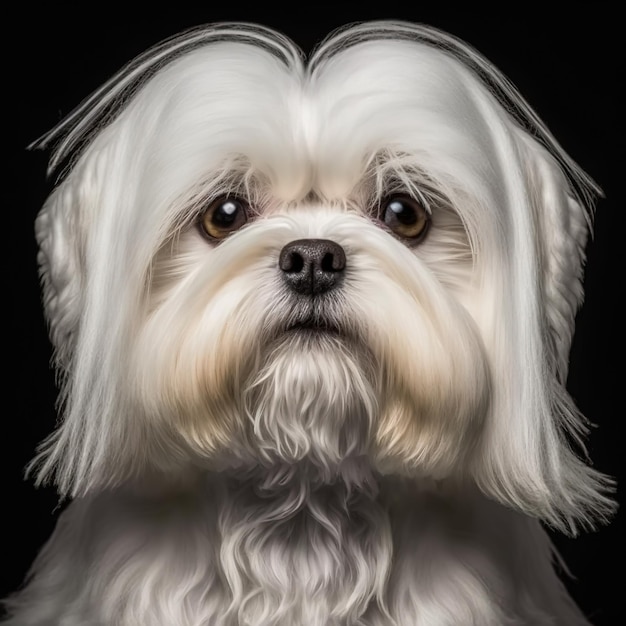 Ravishing studio portrait of maltese dog on isolated background