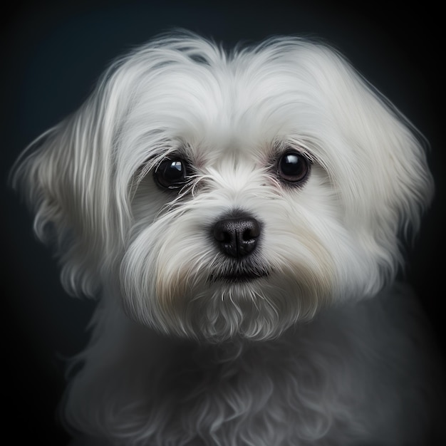 Ravishing studio portrait of maltese dog on isolated background