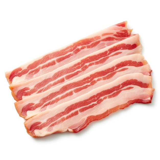 Raw Bacon Isolated on White Background