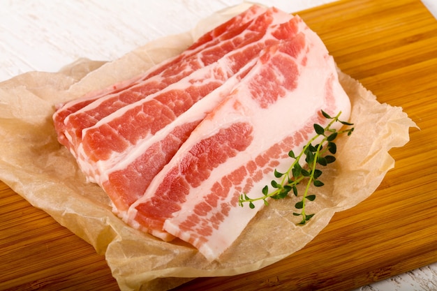 Raw bacon