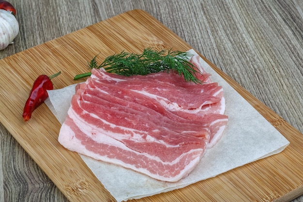 Raw bacon