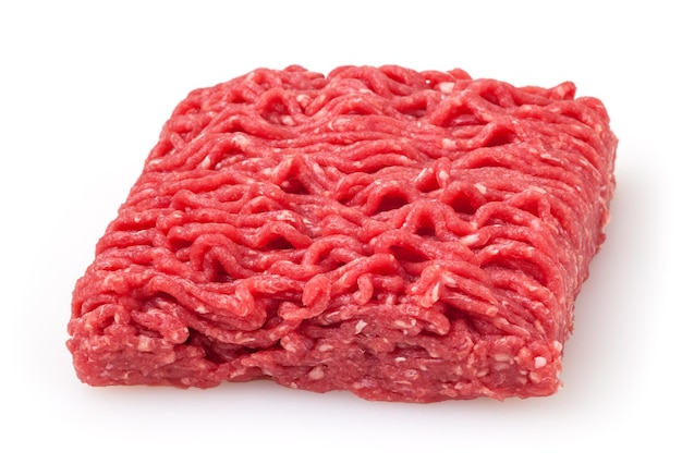 Raw beef minced meat isolated on white background