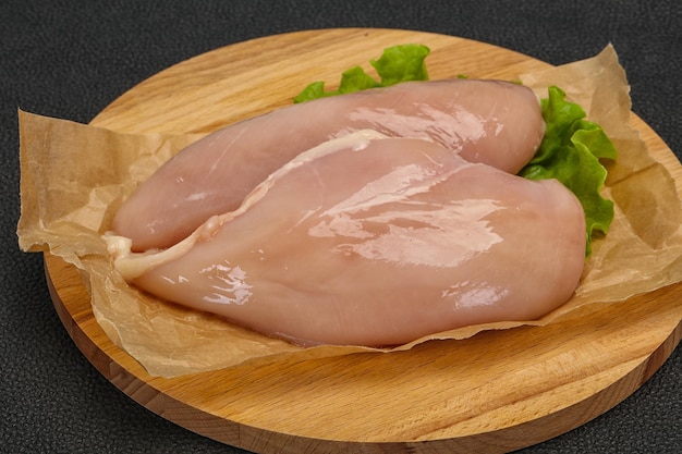 Raw chicken breast ready for cooking