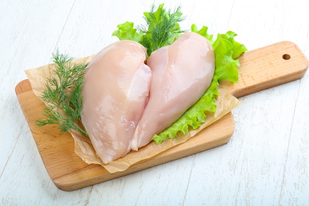 Raw chicken breast