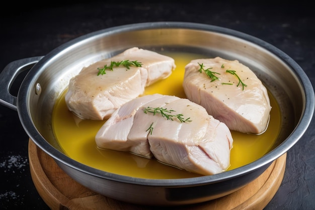 Raw Chicken Breasts in Marinade