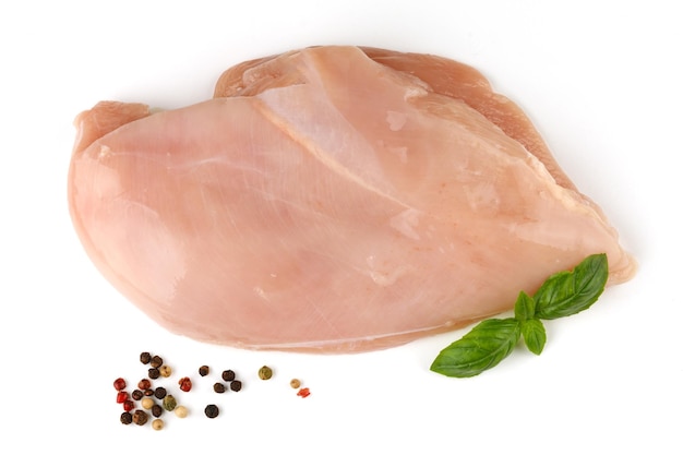 Raw chicken breasts and spices fresh chicken breast chicken breast fillets and seasonings