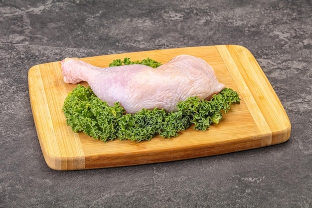 Raw chicken leg for cooking