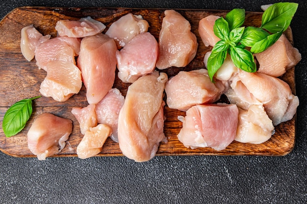 raw chicken meat slice fillet poultry chicken breast meal food on the table copy space food