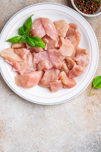 raw chicken slice poultry meat meal food snack diet on the table copy space food background