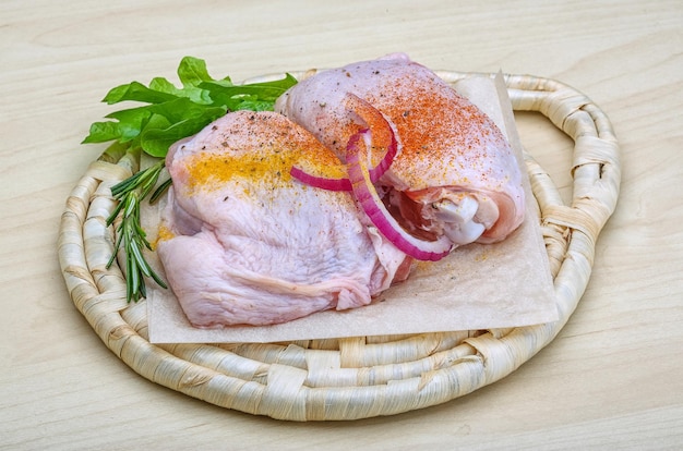 Raw chicken thights