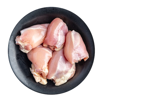 raw chicken or turkey skinless meat thigh boneless pulp poultry fresh meal snack on the table