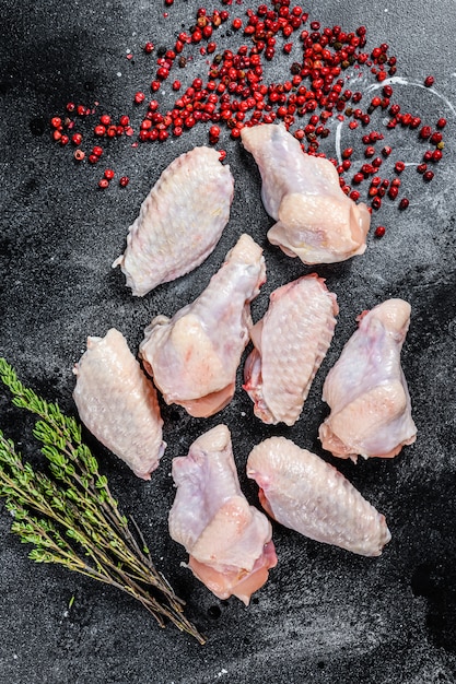 Raw chicken wings organic poultry meat