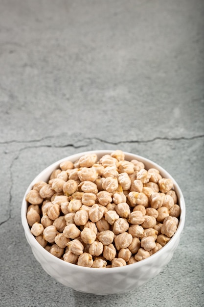 Raw chickpeas in the bowl