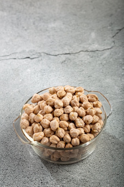 Raw chickpeas in the bowl