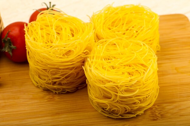 Raw fettucine pasta