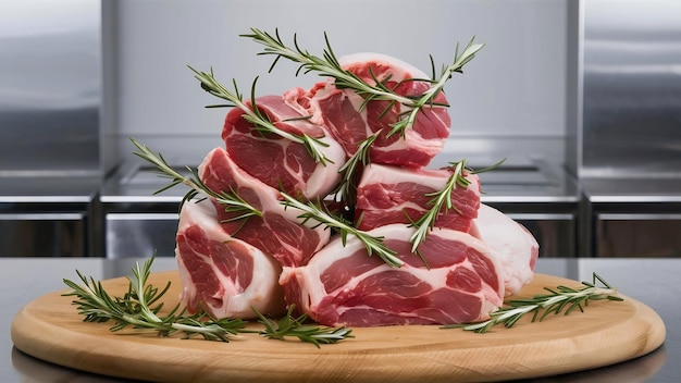 Raw fresh meat with rosemary