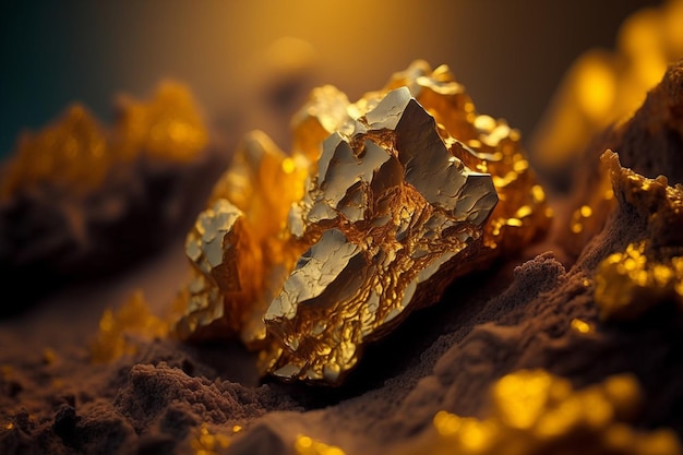 raw gold nugget illustration