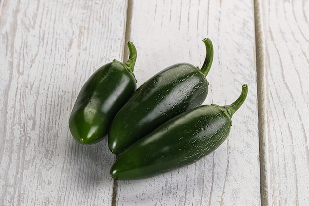 Raw green Mexican jalapeno pepper