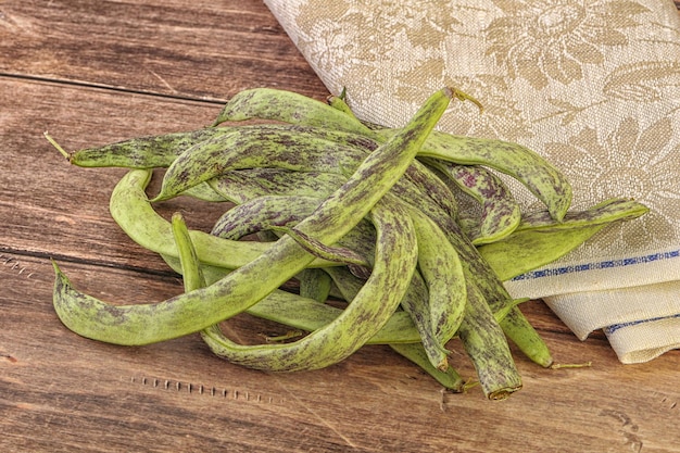 Raw green natural bean heap