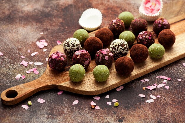 Raw homemade candy truffles Organic Healthy Product Gluten free