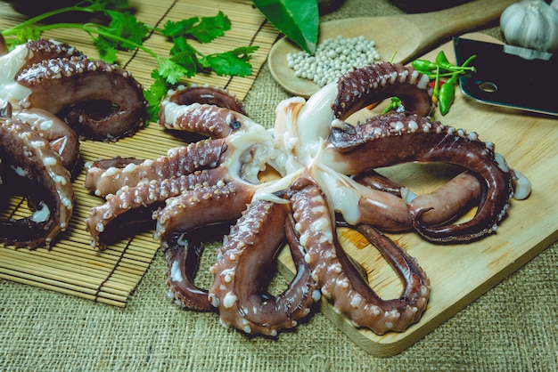 Raw octopus ready for cooking