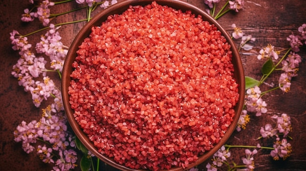 Raw Organic Red Ground Minced Beef Top down view