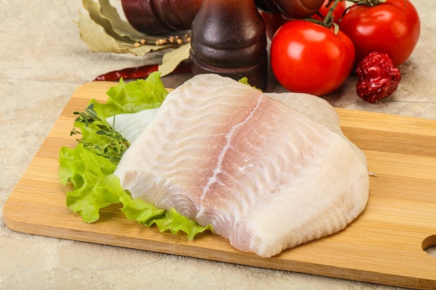 Raw pangasius fillet for cooking