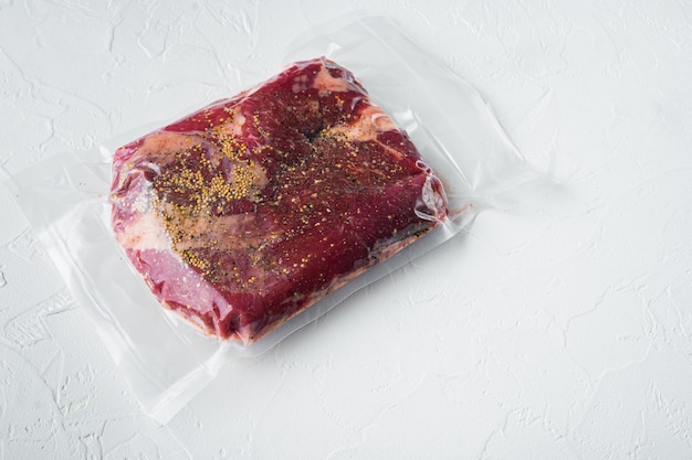 Raw piece of marble beef brisket meat