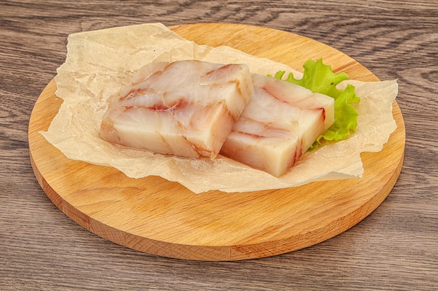 Raw pollock fish fillet for cooking