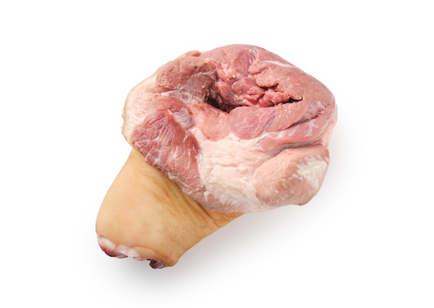 Raw pork ham pork leg on white background