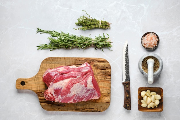 Raw pork neck for baking