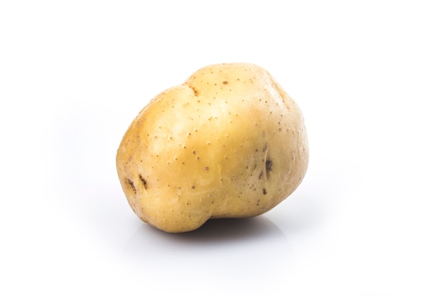 Raw potatoes isolated on white background