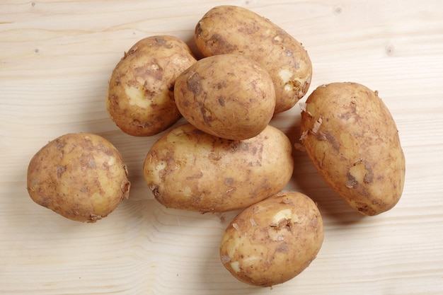 Raw potatoes unwashed