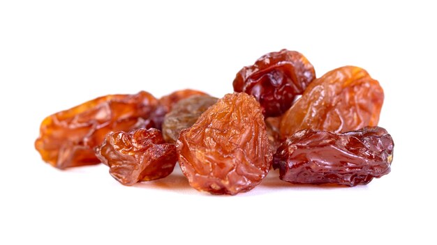 Raw raisins, dried grape isolated. Dried fruit