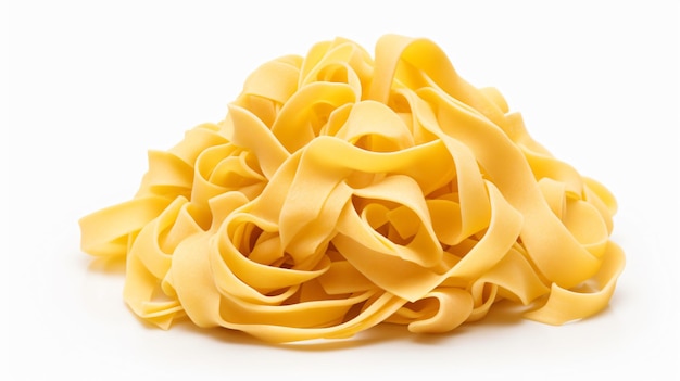 Raw rotelle uncooked italian pasta isolated on white background