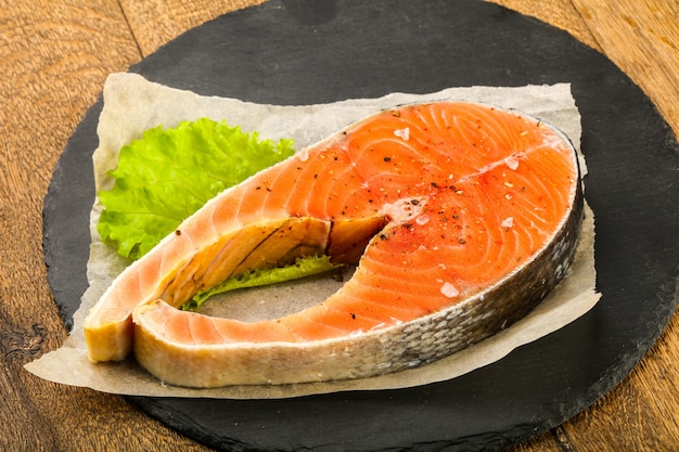 Raw salmon