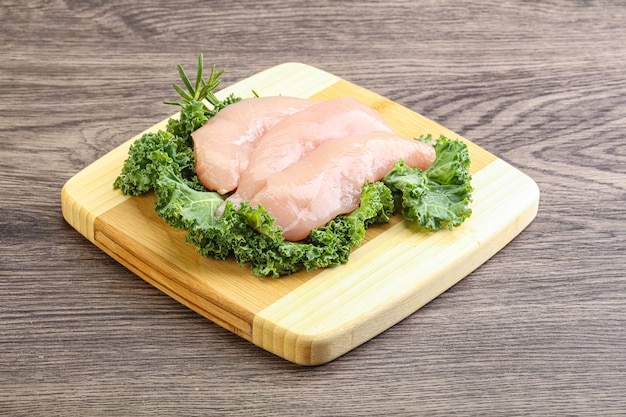 Raw small chicken fillet for cooking