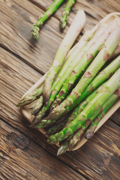 Raw spring asparagus