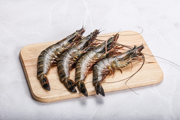 Raw tiger prawn for cooking