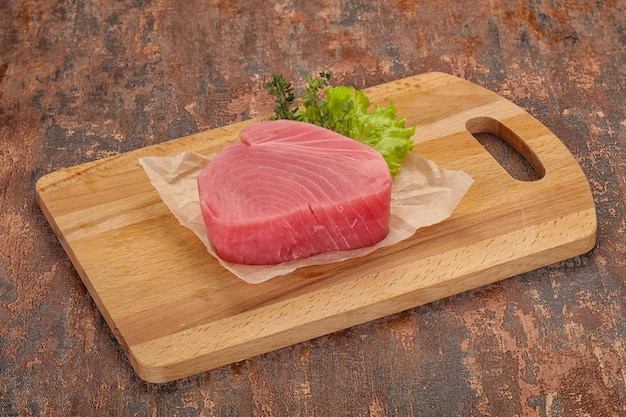 Raw tuna steak