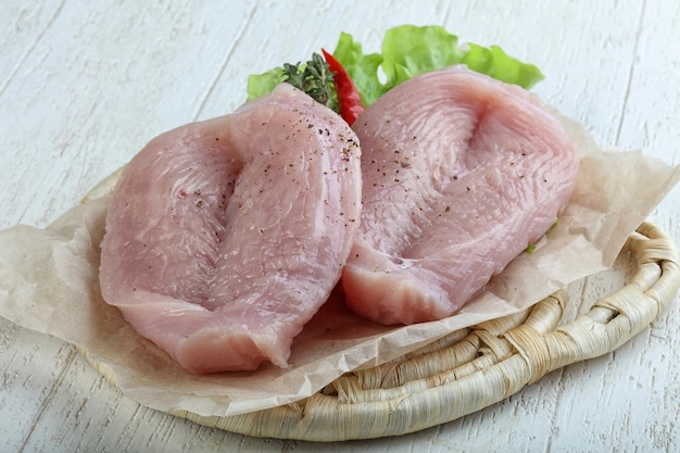 Raw turkey breast