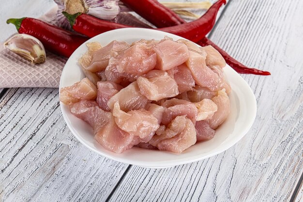 Raw uncooked chicken breast fillet