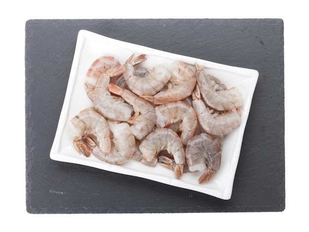 Raw uncooked shrimps