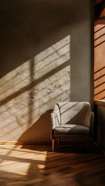 Photo a ray of sun on a textured wall in a room