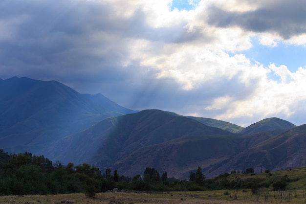 Ray of sun through thunderclouds