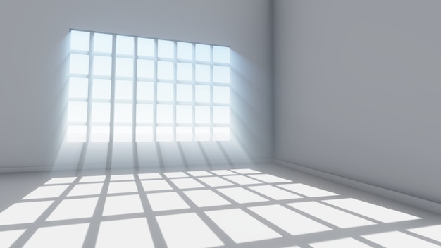 Rays Light Window background,3D Rendering