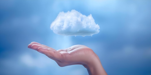 Reaching for the Clouds Symbolizing Aspiration Imagination and Cloud Computing Technology Concept Aspiration Imagination Cloud Computing Technology Reaching for the Clouds Symbolism