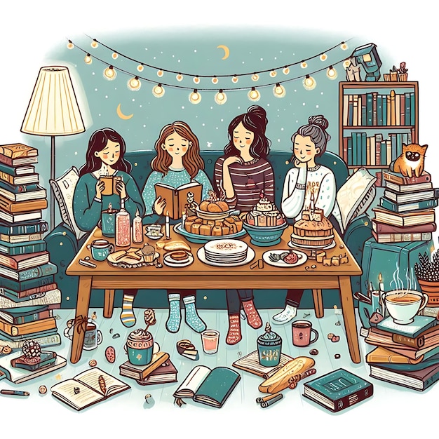 Photo read a book day flat illustrationread a book day flat illustration