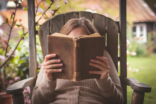 reading a book